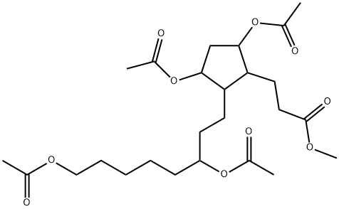 3,5-Bis(acetyloxy)-2-[3,8-bis(acetyloxy)octyl]cyclopentanepropanoic acid methyl ester Structure