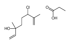 6-chloro-3,7-dimethylocta-1,7-dien-3-ol,propanoic acid Structure