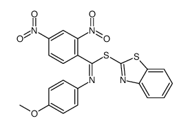 1,3-benzothiazol-2-yl N-(4-methoxyphenyl)-2,4-dinitrobenzenecarboximidothioate结构式
