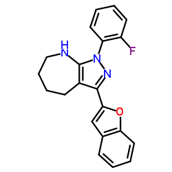 Pyrazolo[3,4-b]azepine, 3-(2-benzofuranyl)-1-(2-fluorophenyl)-1,4,5,6,7,8-hexahydro- (9CI)结构式