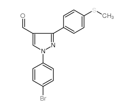 1-(4-bromophenyl)-3-(4-(methylthio)phenyl)-1h-pyrazole-4-carbaldehyde结构式