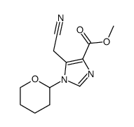5-cyanomethyl-1-tetrahydropyran-2-yl-1H-imidazole-4-carboxylic acid methyl ester结构式