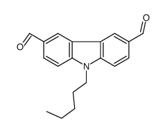 9-pentylcarbazole-3,6-dicarbaldehyde结构式