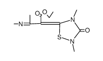 2-(2,4-dimethyl-3-oxo-[1,2,4]thiadiazolidin-5-ylidene)-3-methylimino-butyric acid ethyl ester Structure