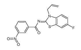 N-(6-fluoro-3-prop-2-enyl-1,3-benzothiazol-2-ylidene)-3-nitrobenzamide结构式