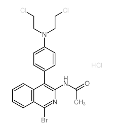 Acetamide,N-[4-[4-[bis(2-chloroethyl)amino]phenyl]-1-bromo-3-isoquinolinyl]-,hydrochloride (1:1) structure