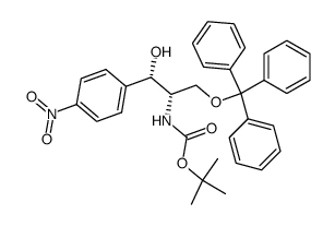 [(1S,2S)-2-Hydroxy-2-(4-nitro-phenyl)-1-trityloxymethyl-ethyl]-carbamic acid tert-butyl ester Structure