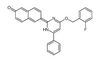 6-[4-[(2-fluorophenyl)methoxy]-6-phenyl-1H-pyrimidin-2-ylidene]naphthalen-2-one结构式