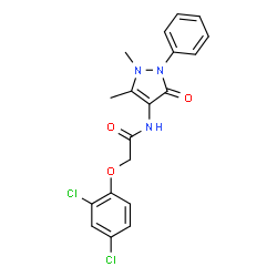 2-(2,4-dichlorophenoxy)-N-(1,5-dimethyl-3-oxo-2-phenyl-2,3-dihydro-1H-pyrazol-4-yl)acetamide结构式