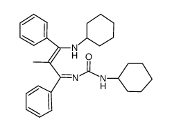 N-Cyclohexyl-N'-(3-cyclohexylamino-2-methyl-1,3-diphenyl-2-propenylidene)urea结构式