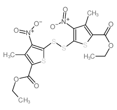 2-Thiophenecarboxylic acid, 5,5-dithiobis[3-methyl-4-nitro-, diethyl ester结构式