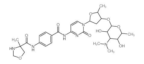 4-Oxazolidinecarboxanilide,4'-[[1,2-dihydro-1-[4-[[4-(dimethylamino)tetrahydro-3,5-dihydroxy-6-methyl-2H-pyran-2-yl]oxy]tetrahydro-5-methyl-2-furyl]-2-oxo-4-pyrimidinyl]carbamoyl]-4-methyl-(8CI) picture