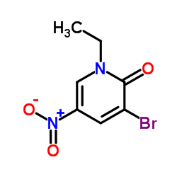 3-Bromo-1-ethyl-5-nitro-2(1H)-pyridinone结构式