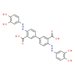 4,4'-Bis[(3,4-dihydroxyphenyl)azo]-1,1'-biphenyl-3,3'-dicarboxylic acid结构式