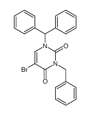 1-Benzhydryl-3-benzyl-5-bromo-1H-pyrimidine-2,4-dione Structure