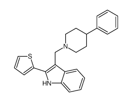 3-[(4-phenylpiperidin-1-yl)methyl]-2-thiophen-2-yl-1H-indole结构式