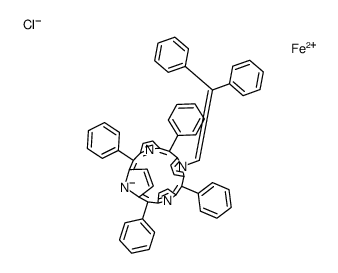 21-(2,2-diphenylethenyl)-5,10,15,20-tetraphenylporphyrin-22-ide,iron(2+),chloride Structure