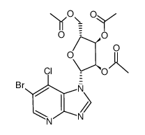 6-Bromo-7-chloro-1-(2,3,5-tri-O-acetyl-β-D-ribofuranosyl)-1H-imidazo[4,5-b]pyridine结构式