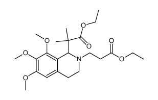 ethyl 2-[2-(ethoxycarbonyl)ethyl]-6,7,8-trimethoxy-α,α-dimethyl-1,2,3,4-tetrahydroisoquinoline-1-acetate结构式