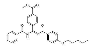 Benzoic acid, 4-[1-(benzoylamino)-3-oxo-3-[4-(pentyloxy)phenyl]-1-propen-1-yl]-, methyl ester Structure