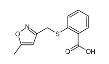 Benzoic acid, 2-[[(5-methyl-3-isoxazolyl)methyl]thio] Structure