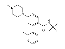 3-PYRIDINECARBOXAMIDE, N-(1,1-DIMETHYLETHYL)-4-(2-METHYLPHENYL)-6-(4-METHYL-1-PIPERAZINYL)- structure