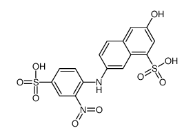 3-hydroxy-7-(2-nitro-4-sulfoanilino)naphthalene-1-sulfonic acid Structure