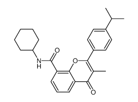 4'-isopropyl-3-methylflavone-8-carboxylic acid N-cyclohexylamide结构式