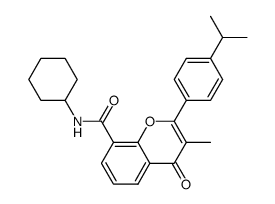 4'-isopropyl-3-methylflavone-8-carboxylic acid N-cyclohexylamide Structure