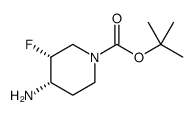 1-Piperidinecarboxylic acid, 4-amino-3-fluoro-, 1,1-dimethylethyl ester, (3R,4S) Structure