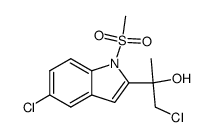 1-Chloro-2-(5-chloro-1-methanesulfonyl-1H-indol-2-yl)-propan-2-ol Structure