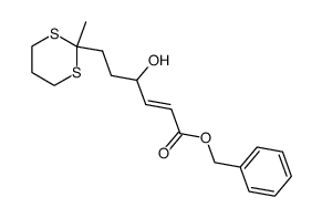 benzyl (E)-4-hydroxy-6-(2-methyl-1,3-dithian-2-yl)hex-2-enoate结构式