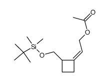 acetic acid (Z)-2-[2-(tert-butyl-dimethyl-silanyloxymethyl)-cyclobutylidene]-ethyl ester结构式