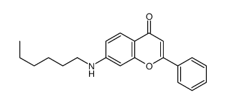 7-(hexylamino)-2-phenylchromen-4-one结构式