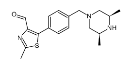 5-(4-{[(3R,5S)-3,5-dimethyl-1-piperazinyl]methyl}phenyl)-2-methyl-1,3-thiazole-4-carbaldehyde Structure
