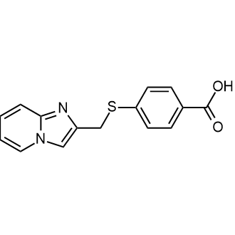 4-({imidazo[1,2-a]pyridin-2-ylmethyl}sulfanyl)benzoic acid structure