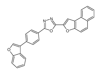 2-[4-(3-benzofuryl)phenyl]-5-naphtho[2,1-b]furan-2-yl-1,3,4-oxadiazole structure