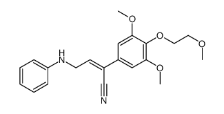 4-anilino-2-[3,5-dimethoxy-4-(2-methoxyethoxy)phenyl]but-2-enenitrile Structure