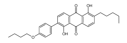 2-(4-butoxyphenyl)-1,5-dihydroxy-6-pentylanthracene-9,10-dione结构式
