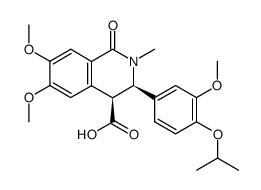 cis-N-methyl-3-(4-isopropoxy-3-methoxyphenyl)-4-carboxy-6,7-dimethoxy-3,4-dihydro-1(2H)-isoquinolone结构式