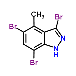 3,5,7-Tribromo-4-methyl-1H-indazole结构式