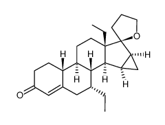 7α-ethyl-18-methyl-15β,16β-methylene-19-nor-20-spirox-4-en-3-one Structure