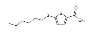 5-hexylmercapto-thiophene-2-carboxylic acid结构式