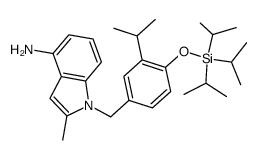 1-(3-isopropyl-4-triisopropylsilanyloxybenzyl)-2-methyl-1H-indol-4-ylamine Structure