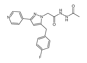 N'-acetyl-2-[5-(4-fluorobenzyl)-3-pyridin-4-yl-1H-pyrazol-1-yl]acetohydrazide Structure