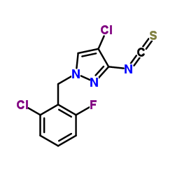 4-CHLORO-1-(2-CHLORO-6-FLUORO-BENZYL)-3-ISOTHIOCYANATO-1H-PYRAZOLE结构式