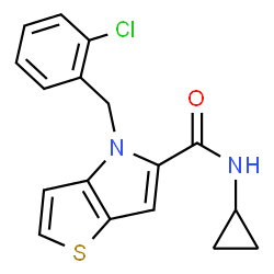 4-(2-Chlorobenzyl)-N-cyclopropyl-4H-thieno[3,2-b]pyrrole-5-carboxamide Structure