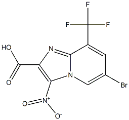 6-Bromo-3-nitro-8-trifluoromethyl-imidazo[1,2-a]pyridine-2-carboxylic acid结构式