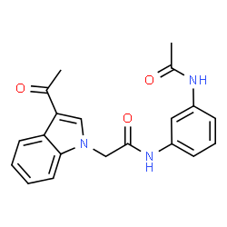 N-[3-(acetylamino)phenyl]-2-(3-acetyl-1H-indol-1-yl)acetamide Structure