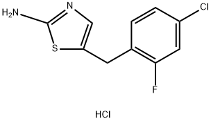 5-[(4-氯-2-氟苯基)甲基]-1,3-噻唑-2-胺盐酸盐结构式